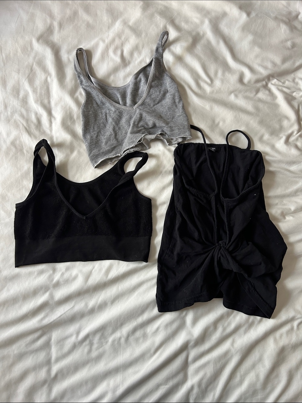 Ardene and no name Black & Gray Three-Piece Camisole and Bralette Set